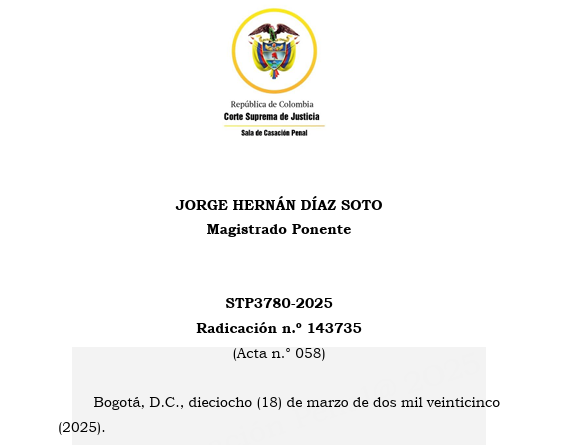 Rechazo indebido de recusación en juicio penal: Caso Álvaro Uribe Vélez | STP3780-2025 